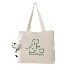 Portable Canvas Print Handbag for Outings with Pets