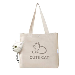 Portable Canvas Print Handbag for Outings with Pets