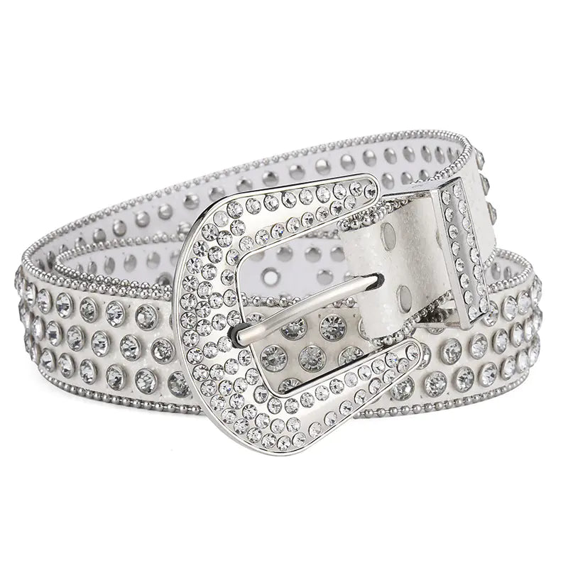 Y2K Punk Rock Style Studded Leather Belt for Men